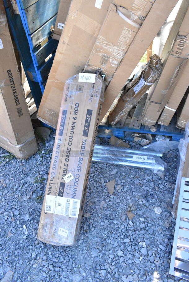5 BRAND NEW SCRATCH AND DENT! Items Including 3 Box 164TCOLROD37 TABLE BASE COLUMN CAST IRON LINE BAR HT 3", Metal Legs, 164TB5222 Table Base. 5 Times Your Bid! May Be Missing Pieces.  - Image 2 of 7