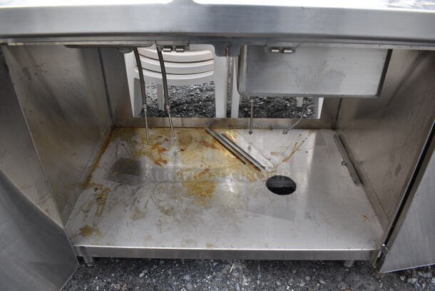 Stainless Steel Commercial Counter w/ 2 Sink Bays, 2 Faucets and 2 Handle Sets. 60x32x42.5. Bays 9x12x6, 14x16x10 - Image 6 of 7