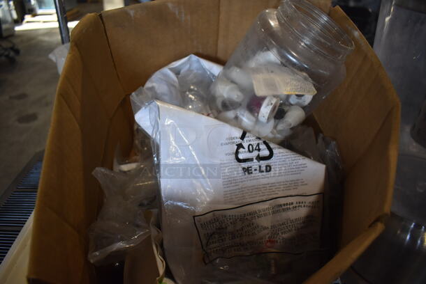 ALL ONE MONEY! Lot of Various Pieces to Ice Cream Machine Including 7 Poly Drip Trays and 2 Metal Drip Tray Grates - Image 5 of 6