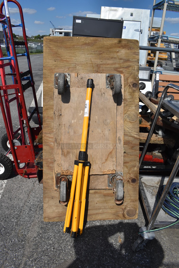 2 Items; Flat Furniture Dolly and Yellow Tripod. Includes 25.5x49x9. 2 Times Your Bid!