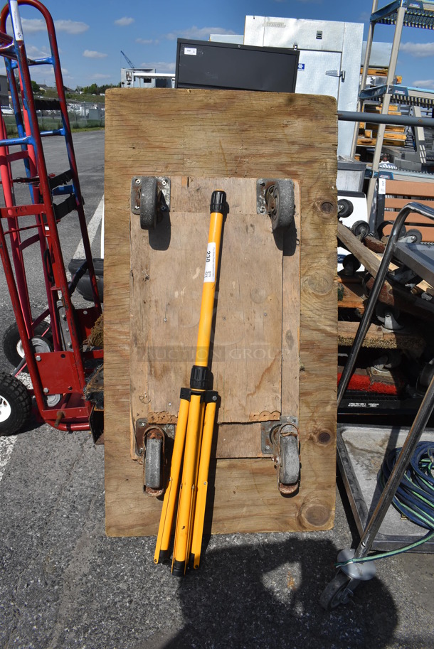 2 Items; Flat Furniture Dolly and Yellow Tripod. Includes 25.5x49x9. 2 Times Your Bid! - Image 1 of 5