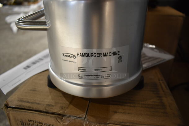 BRAND NEW SCRATCH AND DENT! KoolMore CHM-4 Stainless Steel Commercial Countertop Manual Patty Former. - Image 6 of 6