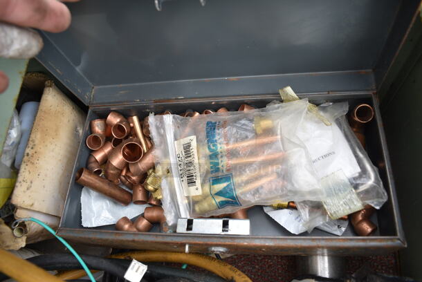 Green Metal 9 Drawer Cabinet w/ Contents.  - Image 4 of 11