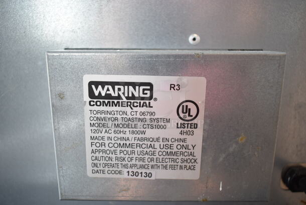 BRAND NEW SCRATCH AND DENT! Waring CTS1000 Stainless Steel Commercial Countertop Electric Powered Conveyor Toaster. 120 Volts, 1 Phase. Tested and Working! - Image 3 of 6
