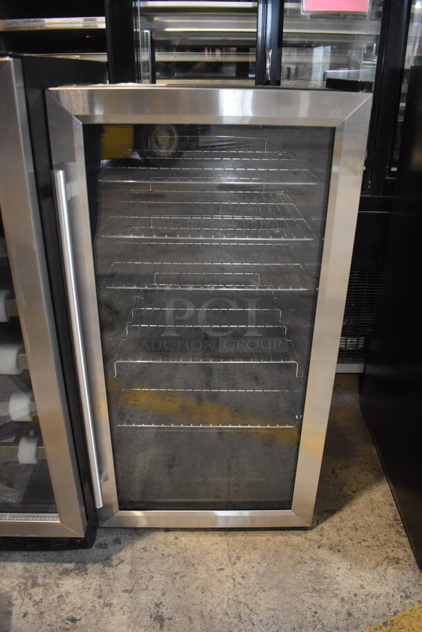 BRAND NEW SCRATCH AND DENT! Whynter BR-130SB Stainless Steel Floor Style Electric Powered  Black Cabinet With Glass Door Trimmed In Stainless Steel Beverage Refrigerator And 120 Can Capacity.115V. Tested and Working! 