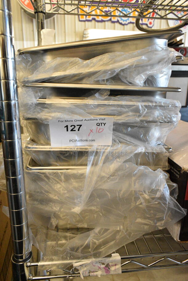 10 BRAND NEW SCRATCH AND DENT! Vollrath 30222 Super Pan V&#174; 1/2 Size 2 1/2" Deep Anti-Jam Stainless Steel Steam Table / Hotel Pan - 22 Gauge. 10 Times Your Bid!  - Image 1 of 3