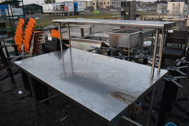 Stainless Steel Commercial Table w/ Over Shelf and Commercial Can Opener Mount. 60x36x53 - Image 2 of 4
