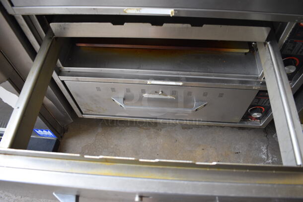 Hatco Stainless Steel Commercial 3 Drawer Warming Drawer. 29x23x35.5. Top Drawer Is Missing Power Cord But Bottom Two Drawers are Tested and Working! - Image 5 of 5