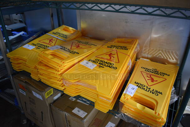 3 Winco Yellow Poly Wet Floor Caution Signs. 12x1.5x24.5. 3 Times Your Bid! - Image 3 of 3