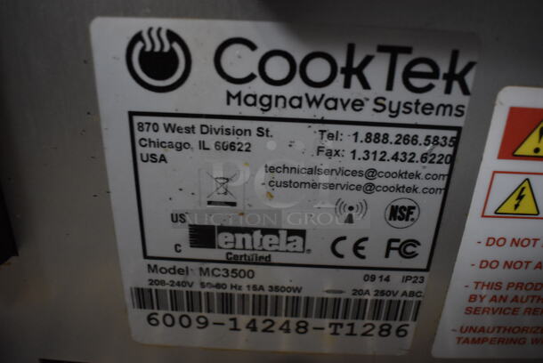 2014 CookTek MC3500 Stainless Steel Commercial Countertop Electric Powered Single Burner Induction Range. 208-240 Volts, 1 Phase. 14x17x5 - Image 4 of 4