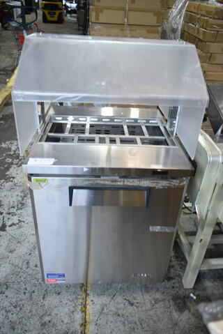 Turbo Air MST-28-N-711S Stainless Steel Commercial Prep Table w/ Poly Sneeze Guard. 115 Volts, 1 Phase. Tested and Working!