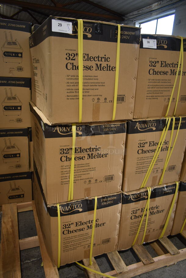 3 BRAND NEW SCRATCH AND DENT! Avantco 177CHSME32M Stainless Steel Commercial Countertop Electric Powered 32" Cheese Melter.  208/240 Volts. Stock Picture Used as Gallery. 3 Times Your Bid!  - Image 2 of 7