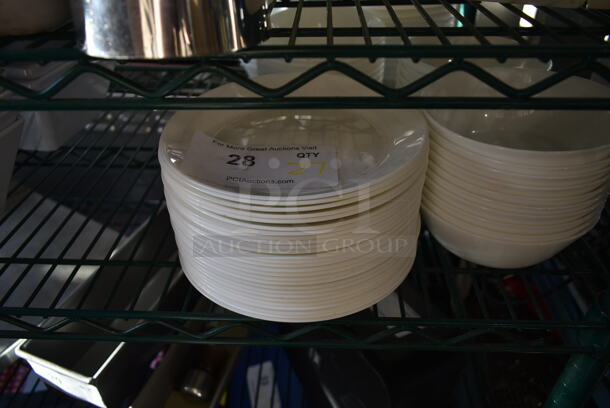 27 White Ceramic Plates. 27 Times Your Bid!