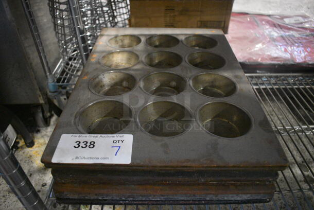 7 Metal 12 Cup Muffin Baking Pan Attachments. 13x18x2. 7 Times Your Bid!
