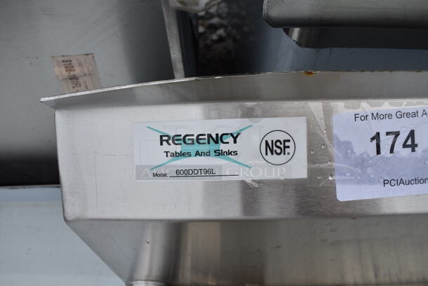 BRAND NEW SCRATCH AND DENT! Regency 600DDT96L Stainless Steel 16 Gauge 8' Soiled / Dirty Dish Table - Left Drainboard - Image 6 of 6