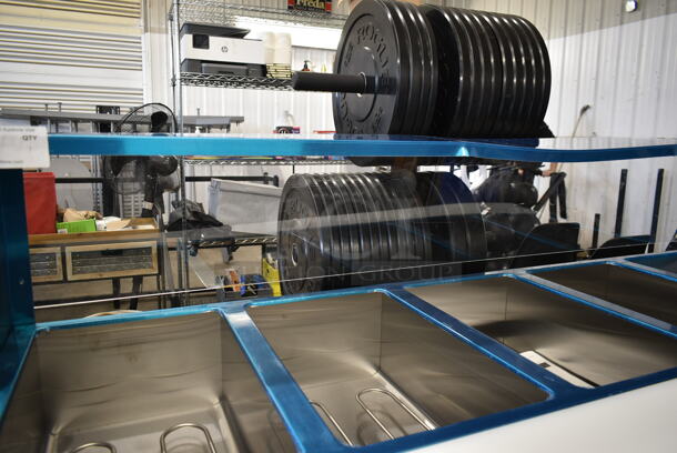 BRAND NEW SCRATCH AND DENT! Avantco 17STE5S Stainless Steel Commercial Floor Style Electric Powered 5 Bay Steam Table w/ Sneeze Guard and Under Shelf. 208/240 Volts, 1 Phase.  - Image 6 of 6