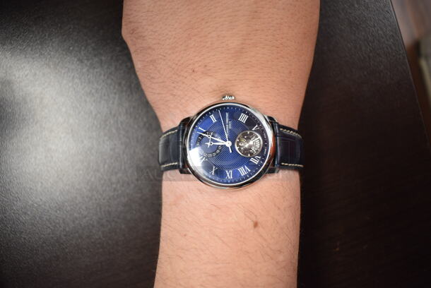 BRAND NEW IN BOX! LIMITED EDITION Frederique Constant Automatic Men's Blue FC-810MCN3S6 Slimline Monolithic Watch w/ Alligator Band - Image 7 of 10