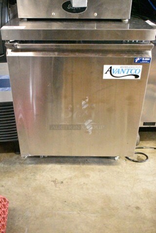 Avantco 178SSUC27RHC Stainless Steel Commercial Single Door Undercounter Cooler on Commercial Casters. 115 Volts, 1 Phase. Tested and Working!