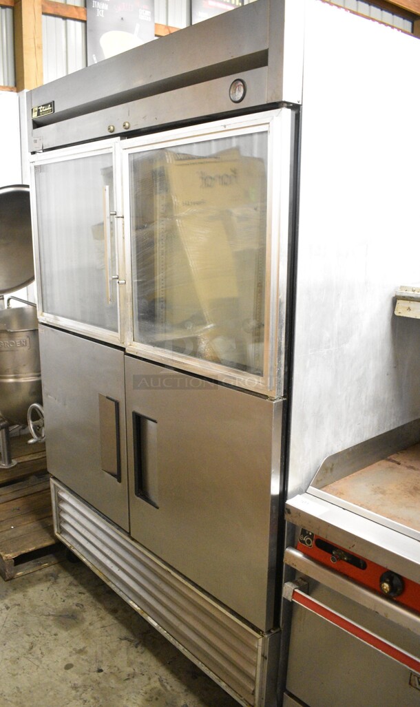 True T-49-2-G-2 Stainless Steel Commercial 4 Half Size Door Reach In Cooler on Commercial Casters. 115 Volts, 1 Phase. Tested and Working! - Image 1 of 8
