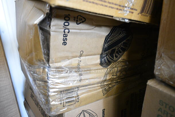 PALLET LOT of 30 BRAND NEW Boxes Including 50012C 12 oz. Coffee Print Poly Paper Hot Cup, 500CC20 Choice Clear PET Customizable Plastic Cold Cup - 20 oz. - 600/Case, Dart 90HTPF1R White Foam Square Take Out Container with Hinged Lid 9" x 9" x 3" - 200/Case, 5 Box 10020 Shopping Bags, 612605070HD Full Size Heavy-Duty Foil Steam Table Pan Deep 3 3/8" Depth, 500CC24 Choice Clear PET Customizable Plastic Cold Cup - 24 oz. - 600/Case, 9CPWCR Plates. 30 Times Your Bid! - Image 10 of 12