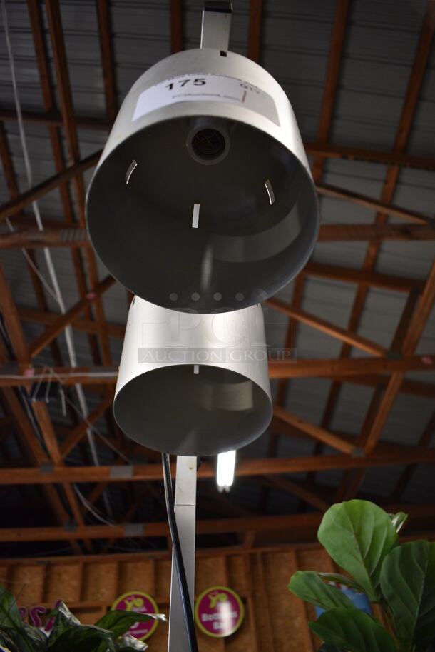 Metal Commercial Countertop 2 Head Warming Lamp. No Bulbs. 14x20x23. Tested and Working! - Image 3 of 4