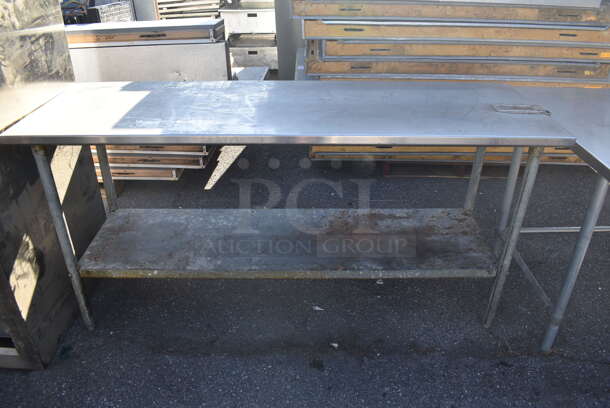 Stainless Steel Table w/ Commercial Can Opener Mount and Metal Under Shelf. 72x24x35.5