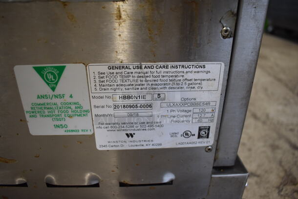 2018 Winston HBB0N1IE S Series Stainless Steel Commercial Single Drawer Warming Drawer. 120 Volts, 1 Phase. 16x27x15. Tested and Working! - Image 6 of 6