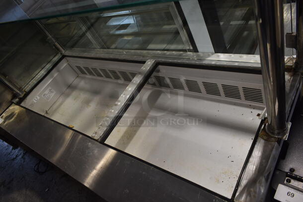 2015 Leader ESLM72S/C Stainless Steel Commercial Prep Table w/ Glass Over Shelf on Commercial Casters. 115 Volts, 1 Phase. Tested and Working! - Image 2 of 8