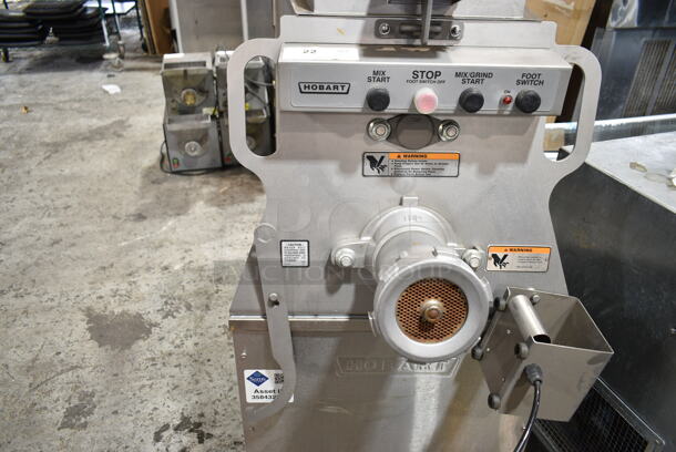 2021 Hobart MG2032 Metal Commercial Floor Style Electric Powered Meat Mixer Grinder w/ Foot Pedal on Commercial Casters. 208 Volts, 3 Phase. Tested and Working! - Image 2 of 6