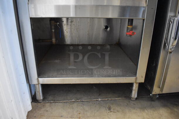 General Stainless Steel Commercial Natural Gas Powered Steam Table w/ Over Shelf and Under Shelf. 26.5x35x69 - Image 6 of 7