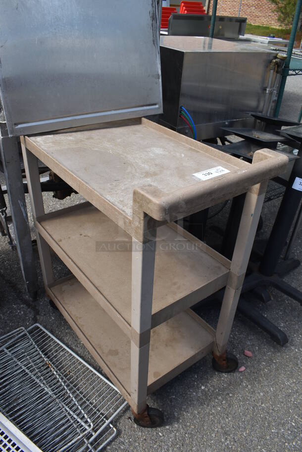 Tan Poly 3 Tier Cart on Commercial Casters. - Image 2 of 3