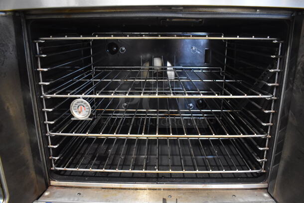 2 US Range CG-100 Stainless Steel Commercial Full Size Natural Gas Powered Convection Ovens w/ View Through Door, Solid Door, Metal Oven Racks and Thermostatic Controls on Commercial Casters. 80,000 BTU. 2 Times Your Bid! - Image 5 of 7