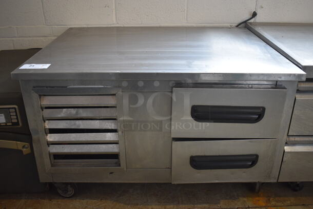 2014 Leader Model LB48 S/C Stainless Steel Commercial 2 Drawer Chef Base on Commercial Casters. 115 Volts, 1 Phase. 40x32x26. Tested and Powers On But Temps at 50 Degrees - Image 1 of 6