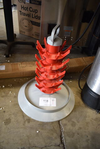 Gray and Red Countertop Rack.
