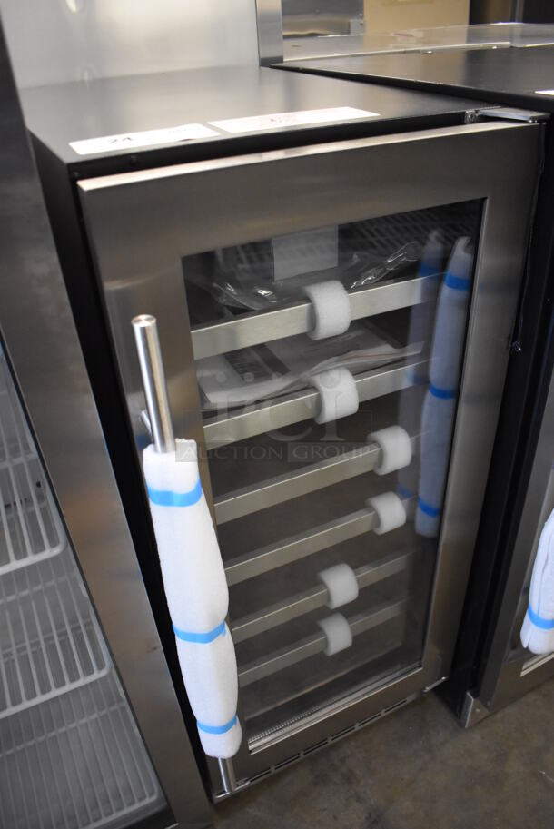 BRAND NEW SCRATCH AND DENT! Silhouette DWC031D1BSSPR Stainless Steel Single Door Reach In Wine Chiller Cooler Merchandiser. 115 Volts, 1 Phase. 15x24x34.5. Tested and Working! - Image 2 of 7