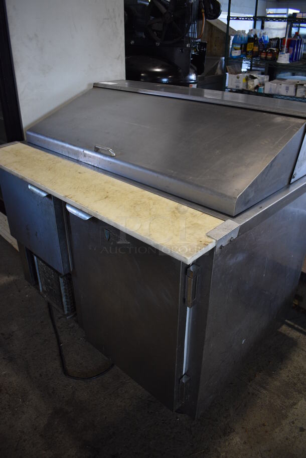 CustomCool Stainless Steel Commercial Sandwich Salad Prep Table Bain Marie Mega Top on Commercial Casters. 48x34.5x44.5. Tested and Working! - Image 2 of 7