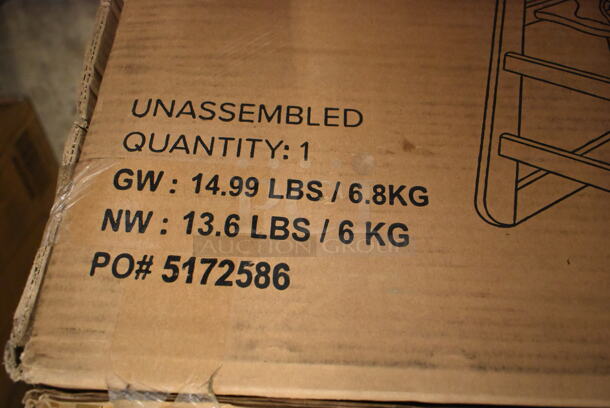 BRAND NEW SCRATCH AND DENT! Lancaster Table & Seating 164HIGHCKDMO Unassembled Standard Height Wooden High Chair with Mahogany Finish - Image 3 of 4