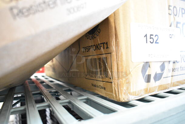 3 Various BRAND NEW Boxes Including 2 Box 795PTOKFT1 Choice Kraft Microwavable Folded Paper #1 Take-Out Container 4 3/8" x 3 1/2" x 2 1/2" - 450/Case and EcoCraft 12x12 Sandwich Wrap. 3 Times Your Bid!  - Image 4 of 5