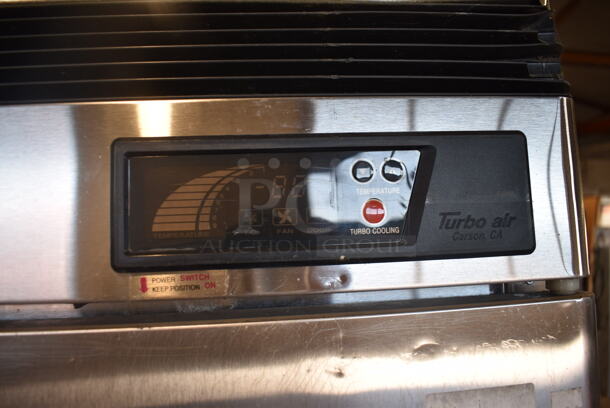 Turbo Air TSR-49SD Stainless Steel Commercial 2 Door Reach In Cooler w/ Metal Racks on Commercial Casters. 115 Volts, 1 Phase. Tested and Working! - Image 7 of 8