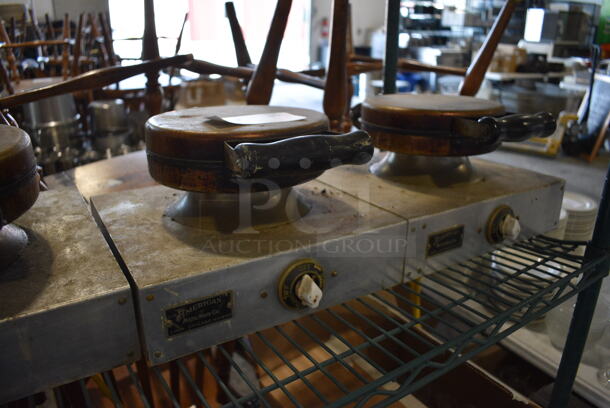 American Metalware Metal Commercial Countertop 2 Head Waffle Maker. 24x12x8. Tested and Working! - Image 2 of 6