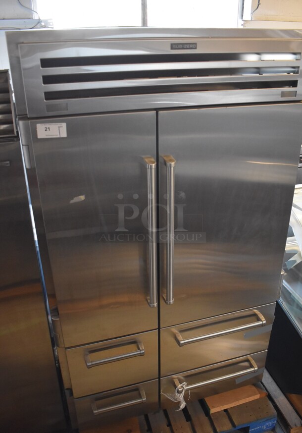 LIKE NEW! Sub Zero Stainless Steel Commercial Cooler Freezer Combo Unit. 115 Volts, 1 Phase. Unit Has Only Been Used a Few Times! Tested and Powers On But Does Not Get Cold