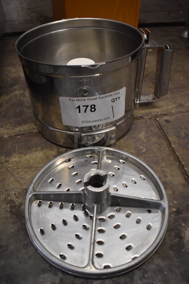 ALL ONE MONEY! Metal Food Processor Bowl, S Blade and Grating Blade. 10x8x7