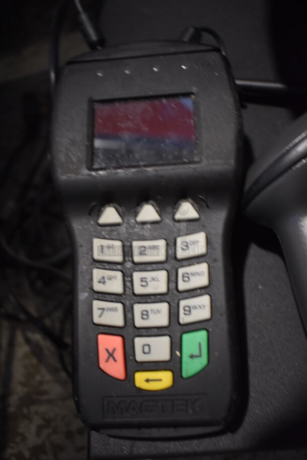 Micros Workstation 5 15" POS Monitor, Epson M129H Receipt Printer, Magtek Credit Card Reader, Motorola Barcode Scanner and Metal Cash Drawer - Image 10 of 12