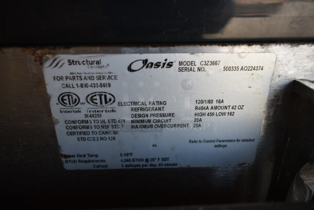 Structural Concepts Oasis C3Z3667 Black 36 1/2" Horizontal Air Curtain Display Case with Dry Top Display. 120 Volts, 1 Phase. Tested and Working! - Image 9 of 9
