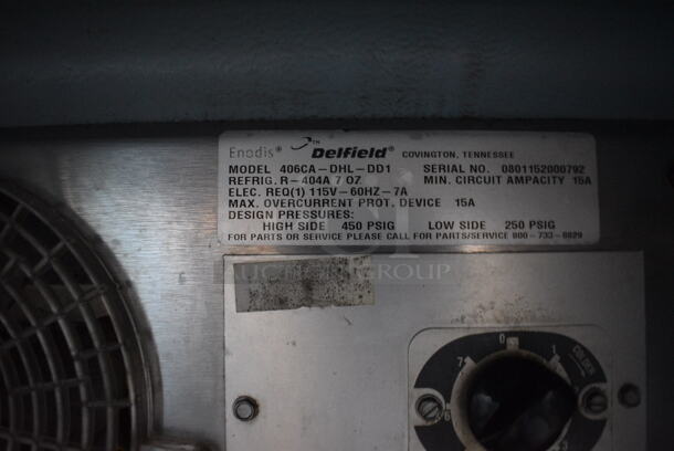 Delfield 406CA-DHL-DD1 Stainless Steel Commercial Single Door Undercounter Cooler on Commercial Casters. 115 Volts, 1 Phase. 27.5x28x32. Tested and Working! - Image 5 of 5
