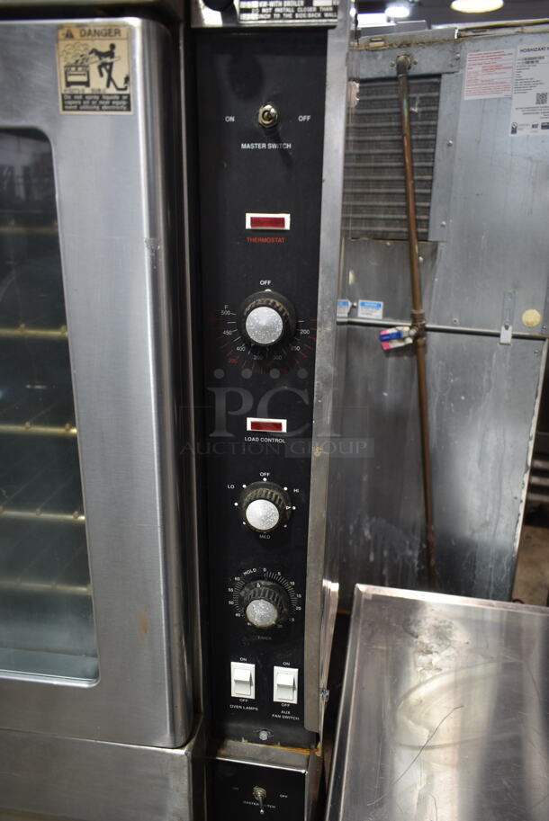 2 Vulcan ET88T Stainless Steel Commercial Electric Powered Full Size Convection Oven w/ View Through Doors, Metal Oven Racks and Thermostatic Controls on Commercial Casters. 480 Volts, 3 Phase. 2 Times Your Bid! - Image 4 of 8