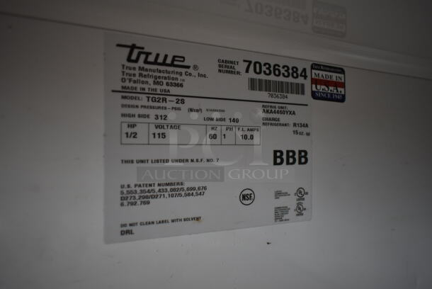 2011 True TG2R-2S ENERGY STAR Stainless Steel Commercial 2 Door Reach In Cooler w/ Poly Coated Racks on Commercial Casters. 115 Volts, 1 Phase. Tested and Working! - Image 7 of 8