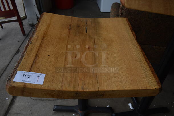 Wooden Dining Height Table w/ Live Edge on Black Metal Table Base.  - Image 2 of 3