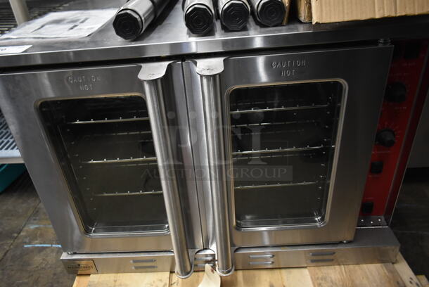 BRAND NEW SCRATCH AND DENT! Mainstreet Stainless Steel Commercial Electric Powered Full Size Convection Oven w/ View Through Doors, Metal Oven Racks and Thermostatic Controls. Comes w/ Metal Legs. 208 Volts, 1/3 Phase. - Image 4 of 7