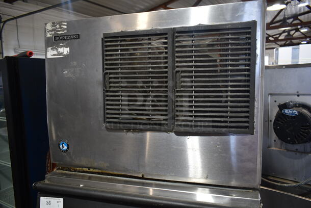 Hoshizaki KML-325MAJ Stainless Steel Commercial Ice Machine Head on Commercial Ice Bin. 115 Volts, 1 Phase.  - Image 2 of 4